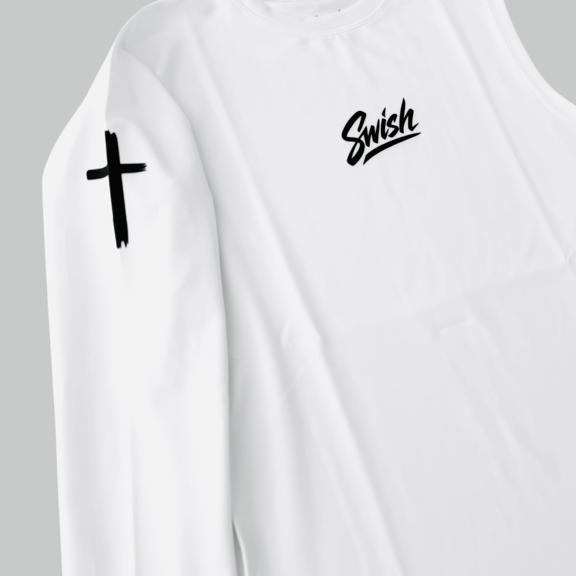 One-Sleeve Cross Compression White